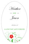 Flowers Large Oval Wedding Labels 3.25x5